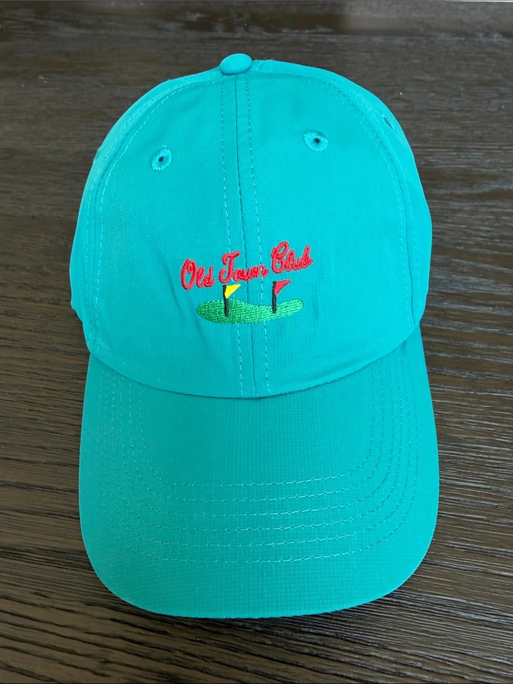 Old Town Club Turquoise Golf Cap with Red Logo Embroidery